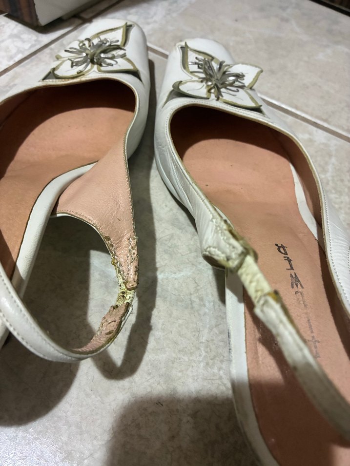 çiçek detaylı ince topuklu babet - Görsel 5