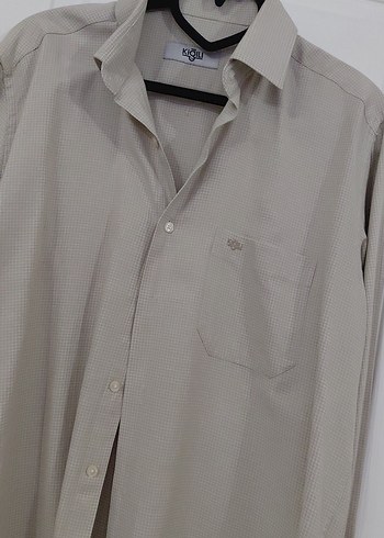 Bej Düğmeli Uzun Kollu Erkek Gömlek - Görsel 3