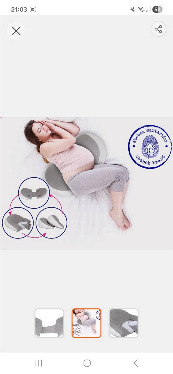 Gri Emzirme ve Hamilelik Destek Yastığı - Görsel 2