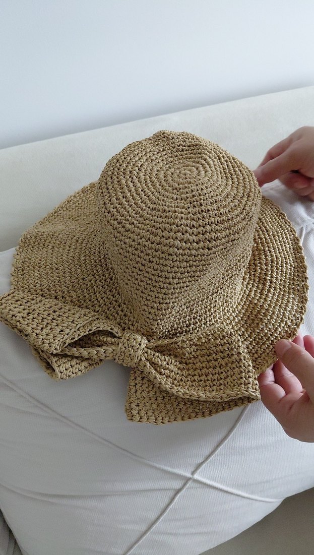 kağıt ip örgü şapka. - Görsel 2