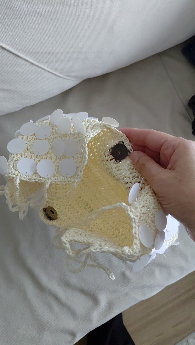 Beyaz Bohem Dantel Detaylı Örgü Kadın Çanta - Görsel 3