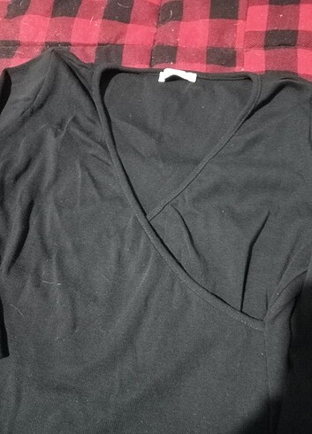 Maggy London Kruvaze yaka sweatshirt likralı