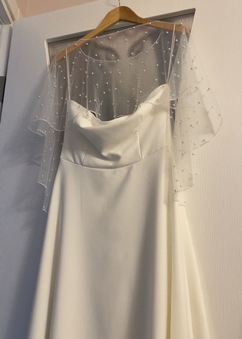 Beyaz straplez nikah elbisesi - Görsel 3
