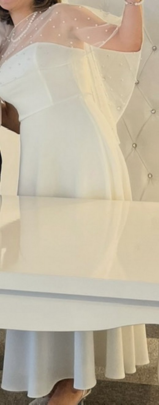 Beyaz straplez nikah elbisesi - Görsel 4