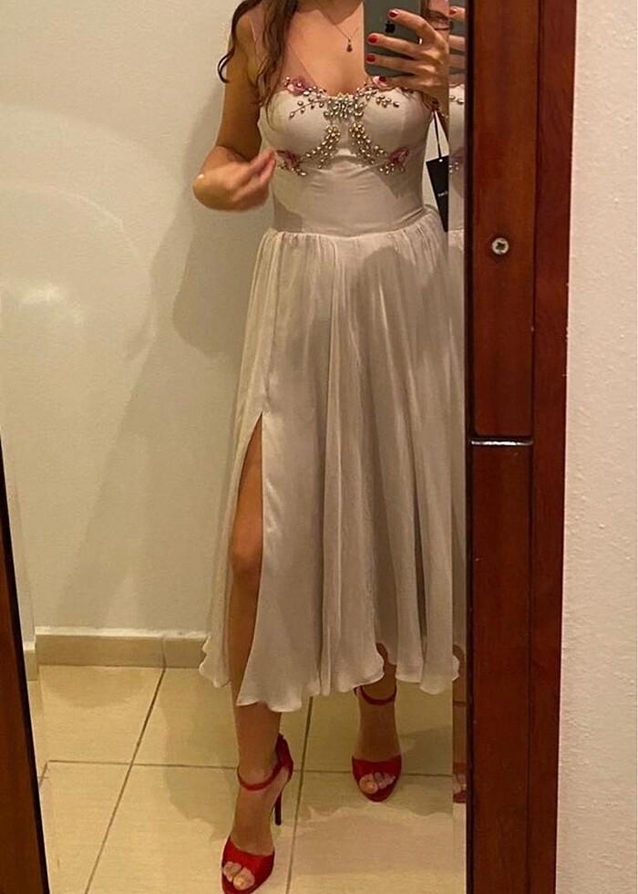 Saf İpek Elbise - Görsel 3