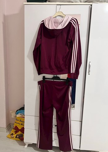 Adidas Bordo Kapüşonlu Kadın Eşofman Takımı - Görsel 5