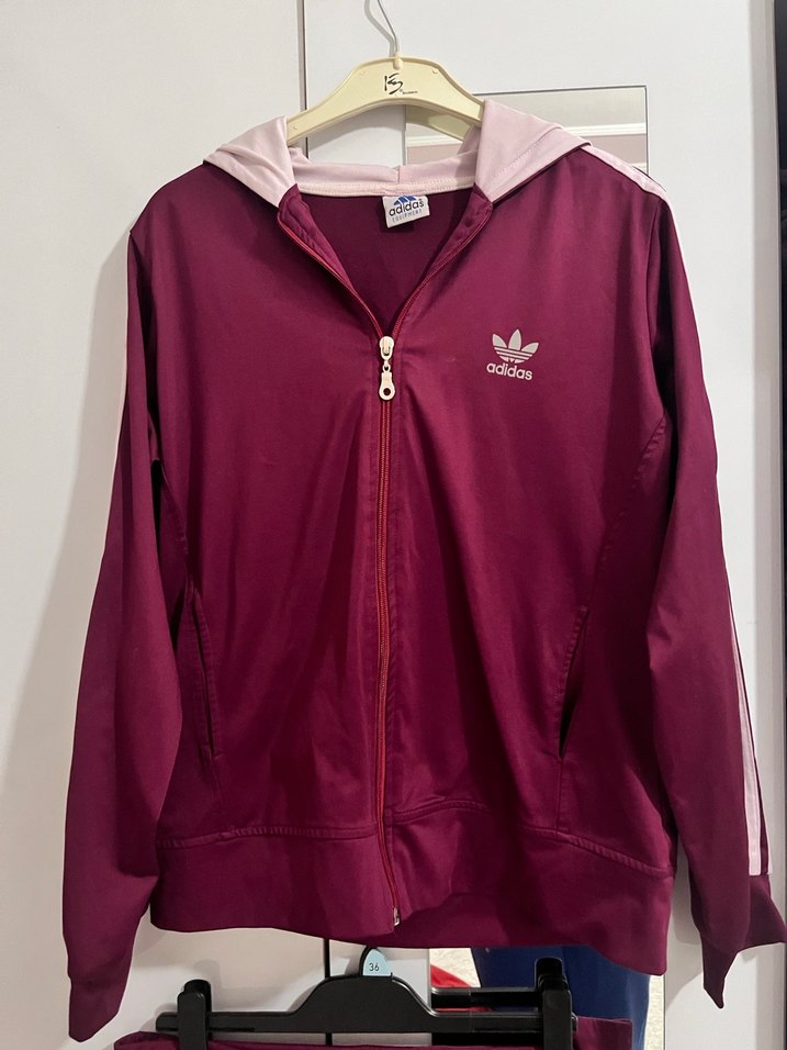 Adidas Bordo Kapüşonlu Kadın Eşofman Takımı - Görsel 3