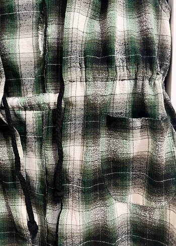 Yeşil Ekose Desenli Kolsuz Gömlek - Görsel 2