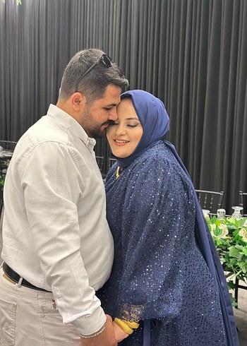 Bohem Tarzı Lacivert Uzun Drapeli Kadın Abiye - Görsel 3