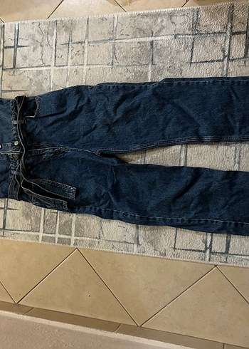 Kadın Lacivert Kemerli Midi Boy Kot tulum
