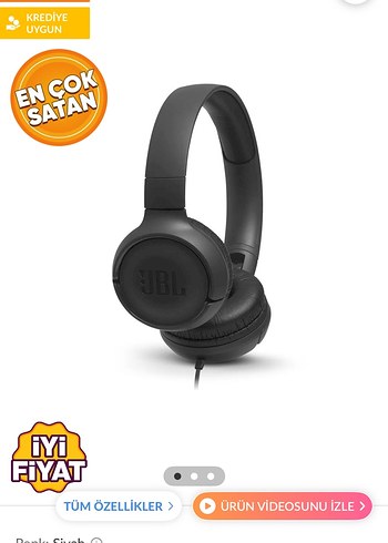 JBL Siyah Kablolu Kulaklık
