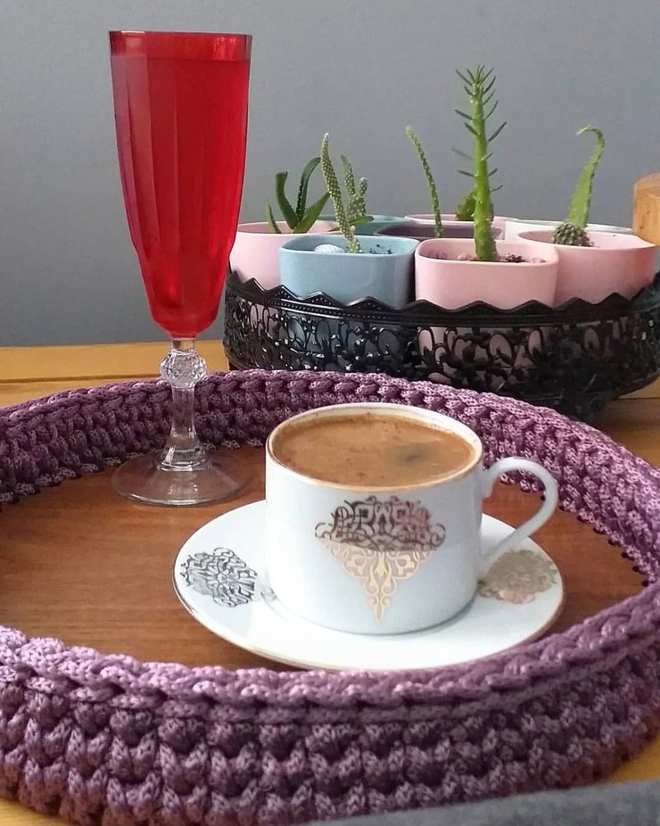 Renkli Örgü tepsi - Görsel 4