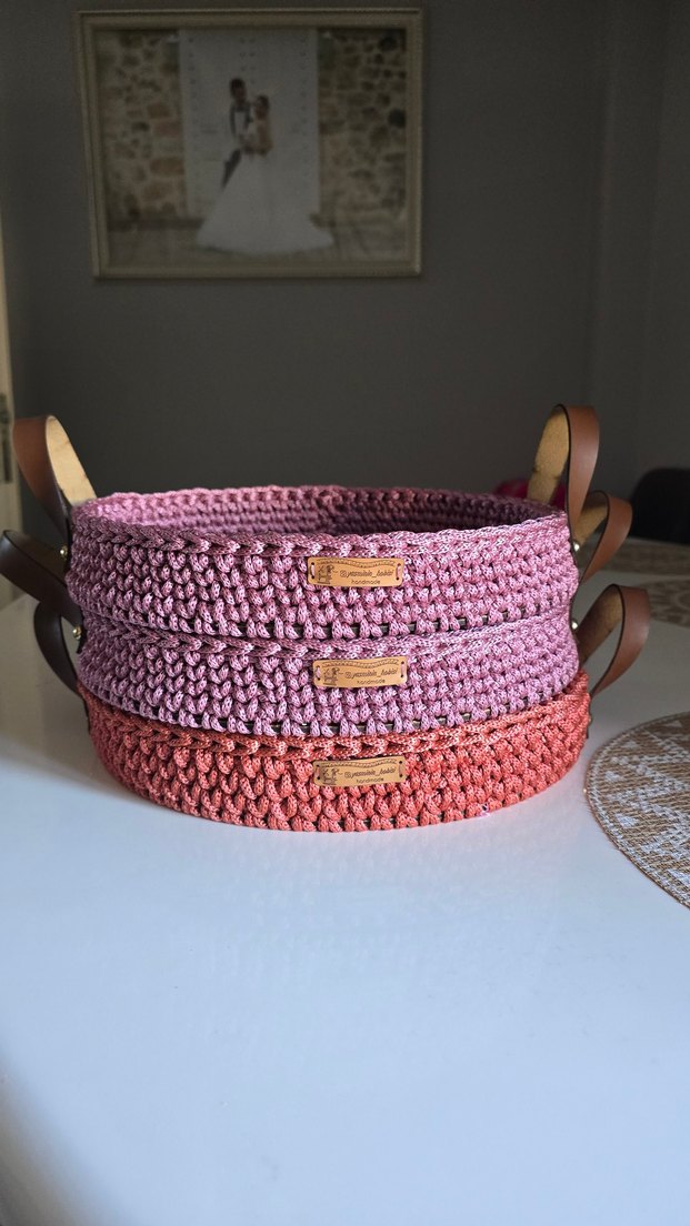 Renkli Örgü tepsi - Görsel 3