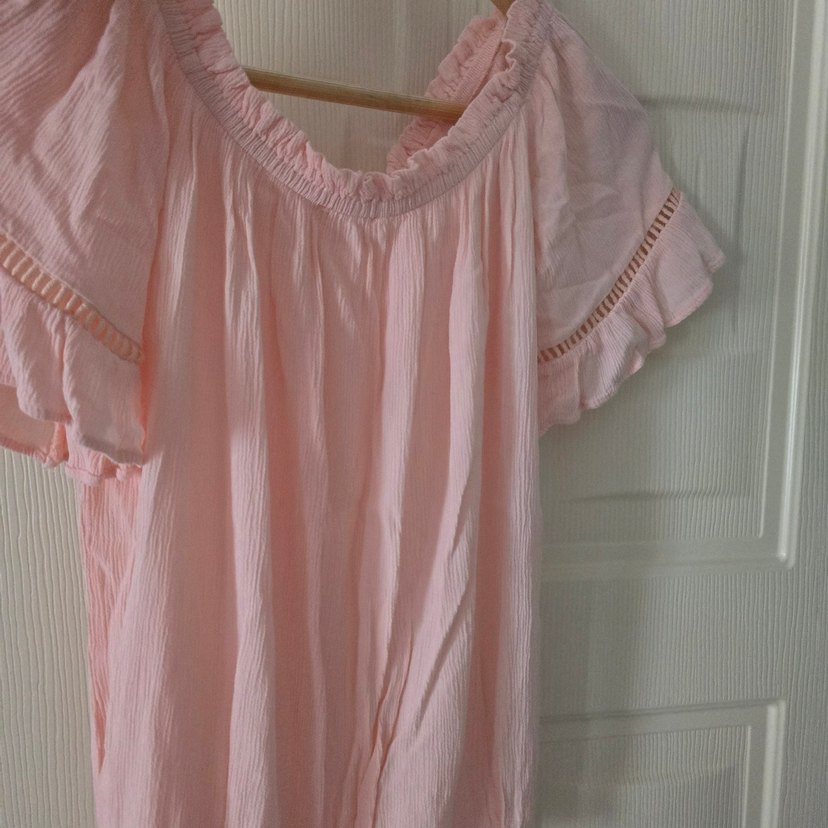 Pembe Nakışlı Bohem Keten Bluz - Görsel 5