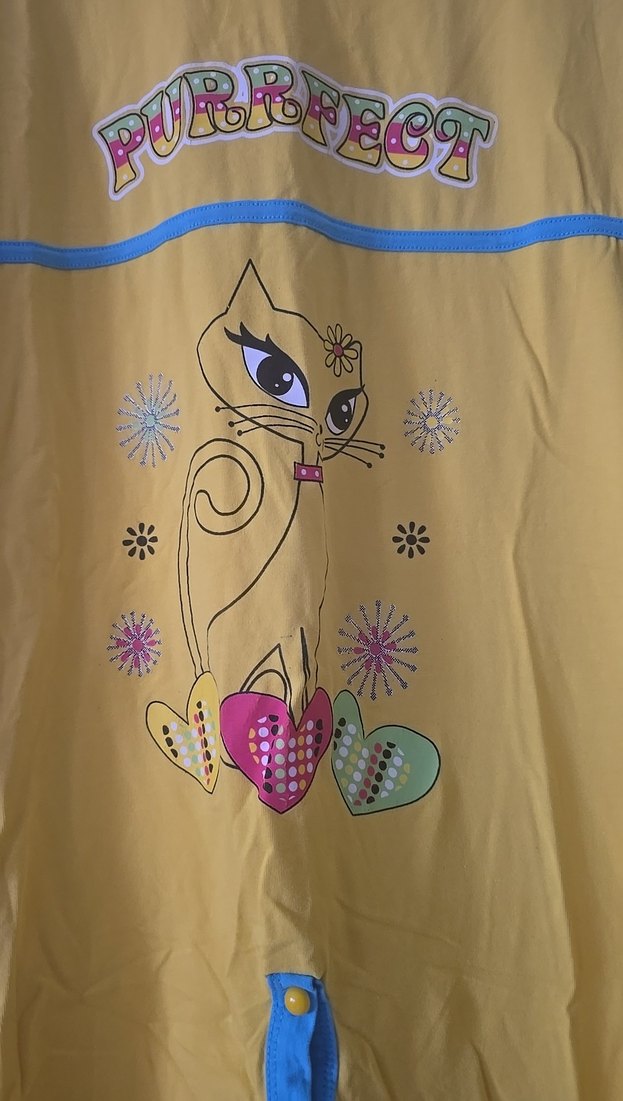 Sarı Baskılı Düğmeli ev içi gecelik - Görsel 3