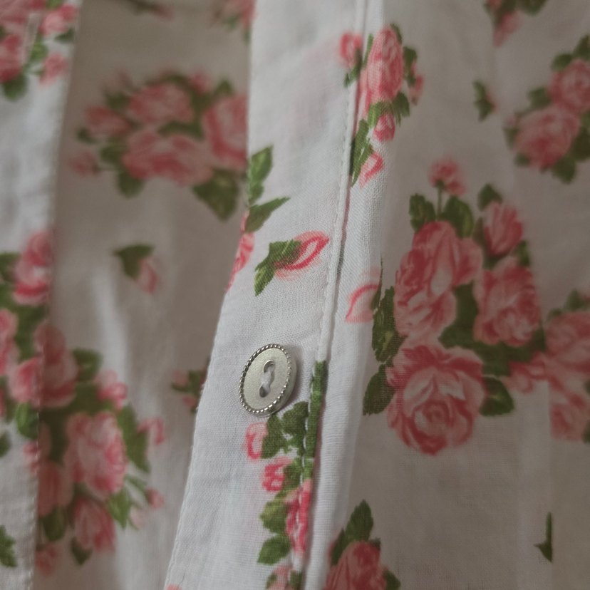 Dantel Detaylı Çiçek Desenli Pembe Kadın Gömlek - Görsel 3