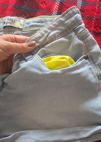 Kadın Gri Mini Denim Şort - Görsel 5