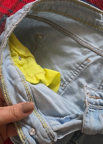 Kadın Gri Mini Denim Şort - Görsel 6