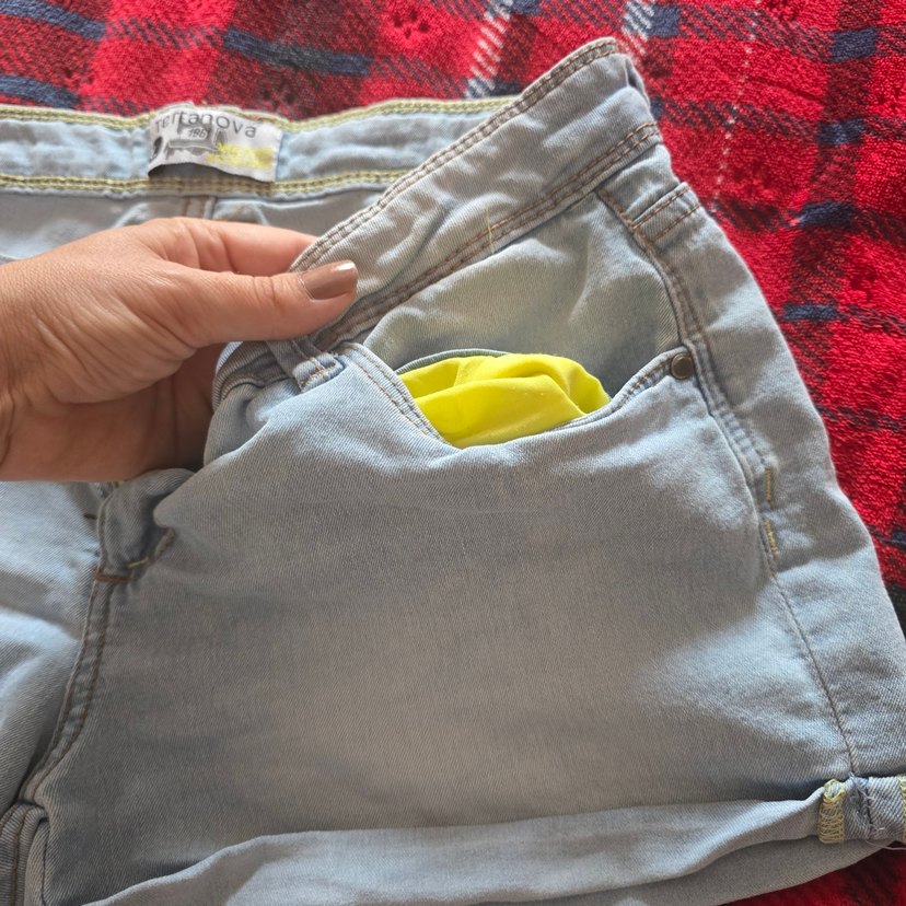 Kadın Gri Mini Denim Şort - Görsel 5