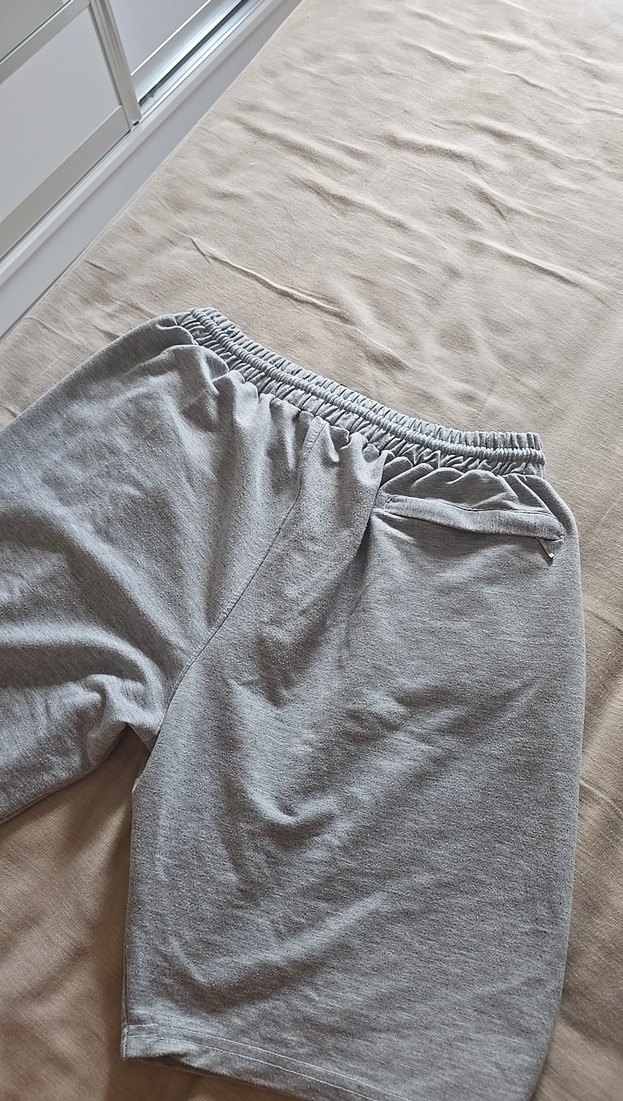 Gri Erkek Spor Şort Rahat Kesim - Görsel 5