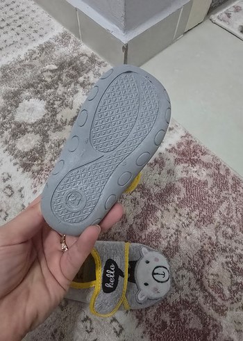 Gri Erkek Çocuk Sıcak Panduf - Cırtlı - Görsel 6