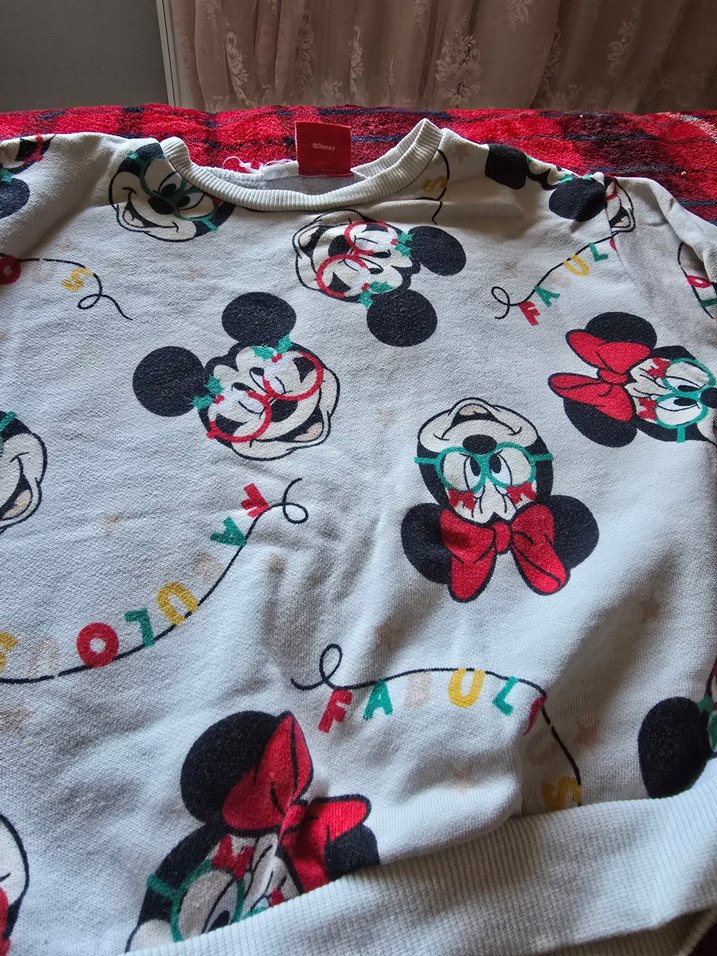 Kız Çocuk Desenli ve Yıldız Nakışlı Sweatshirt - Görsel 2