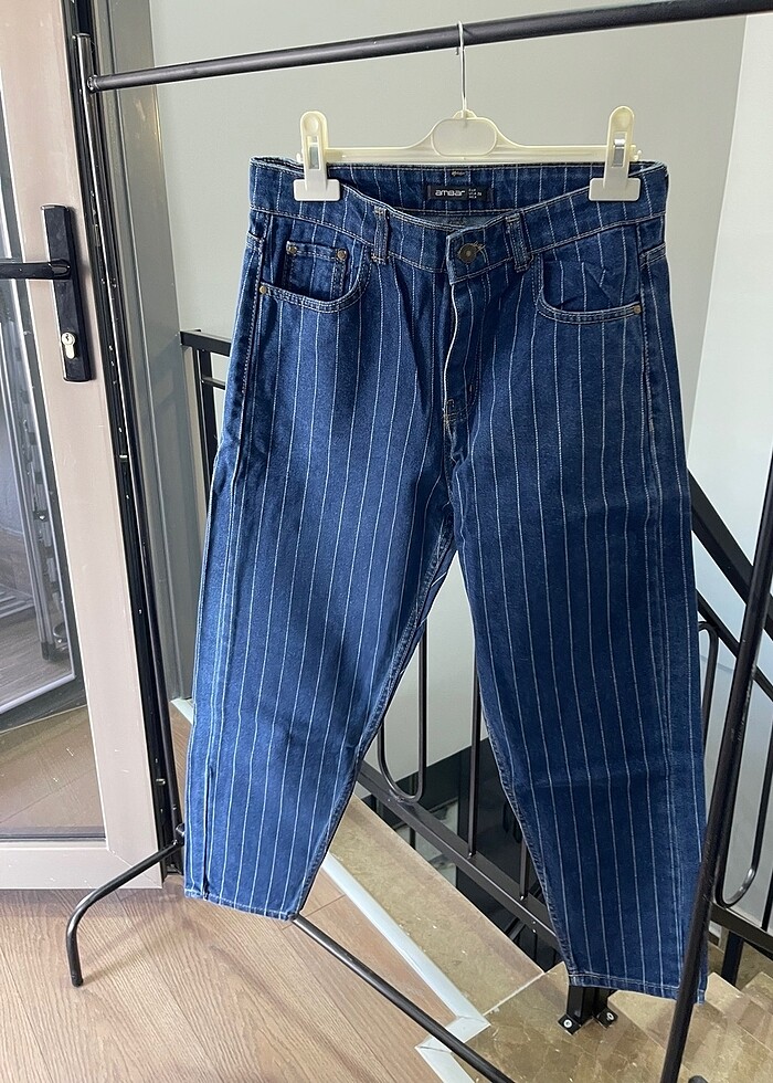 Çizgili jeans - Görsel 2