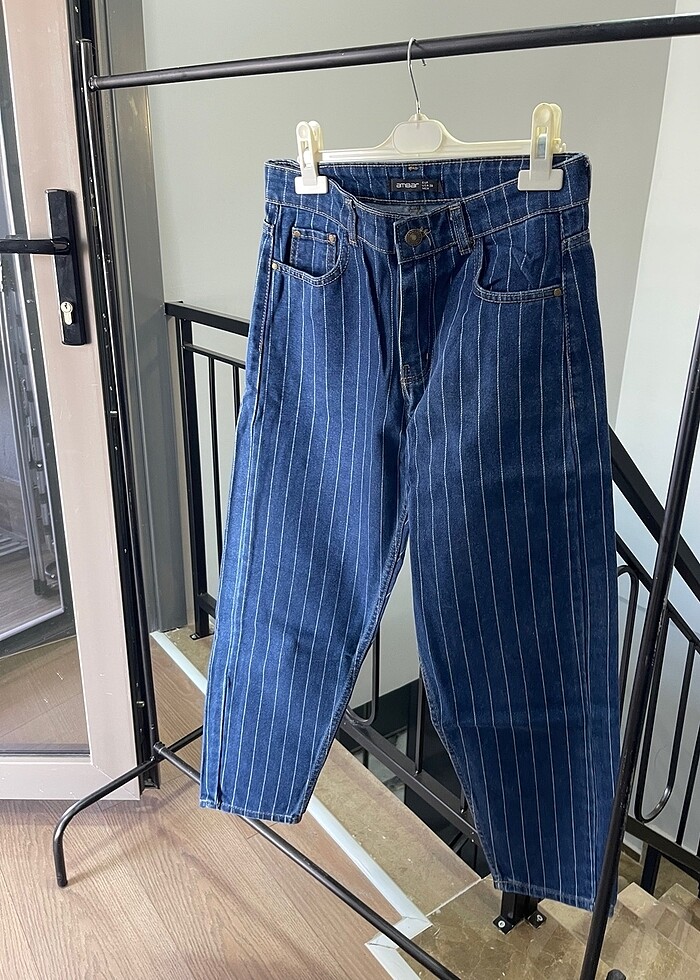 Çizgili jeans - Görsel 3