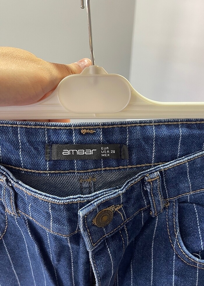 Çizgili jeans - Görsel 5