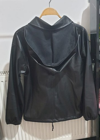 Massimo Dutti MASSİMO DUTTİ Siyah Deri Fermuarlı Uzun Kollu Ceket