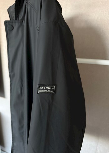 Erkek Siyah Kapüşonlu Fermuarlı içi polarlı yağmurluk - Görsel 7