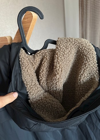 Erkek Siyah Kapüşonlu Fermuarlı içi polarlı yağmurluk - Görsel 6