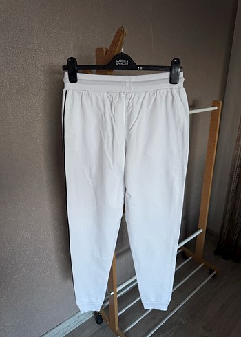 Erkek Beyaz Rahat Kesim Eşofman Altı - Görsel 4