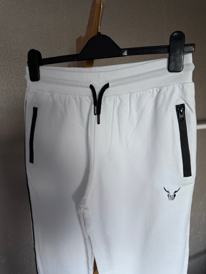 Erkek Beyaz Rahat Kesim Eşofman Altı - Görsel 5