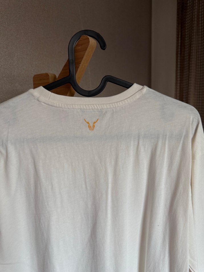 Beyaz Uzun Kollu Baskılı Pamuklu Tişört - Görsel 4