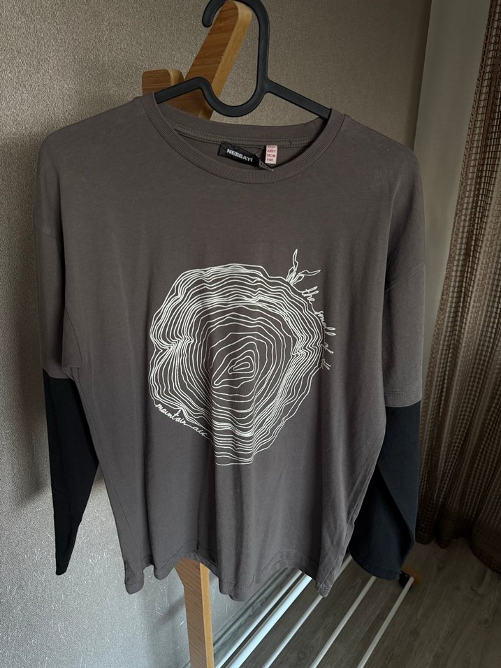 Gri Baskılı Uzun Kollu Sweat - Görsel 2