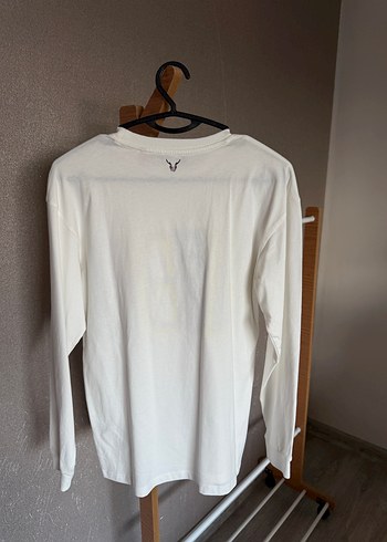 Beyaz Uzun Kollu Baskılı Sweatshirt - Görsel 5