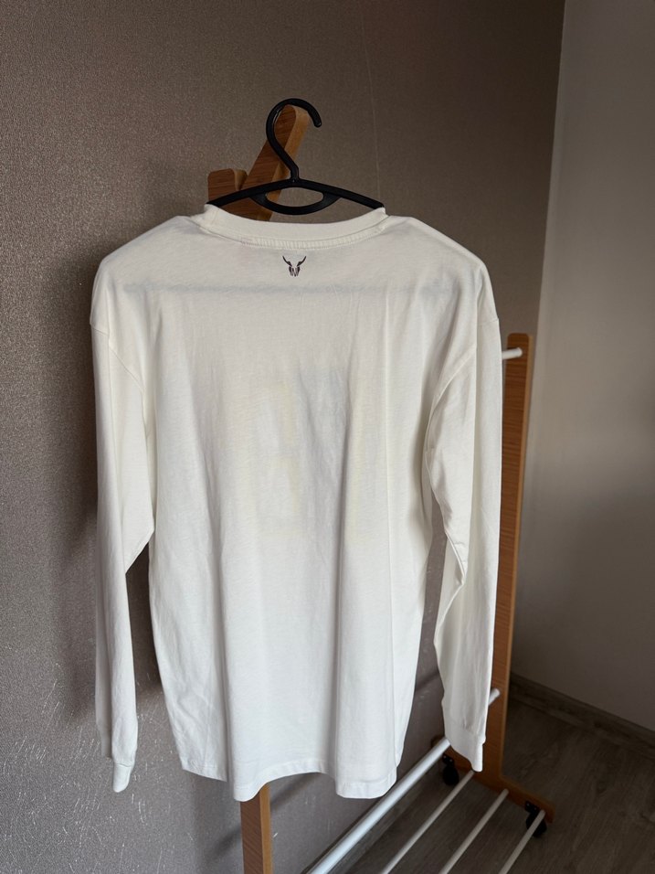 Beyaz  Uzun Kollu Baskılı Sweatshirt - Görsel 5