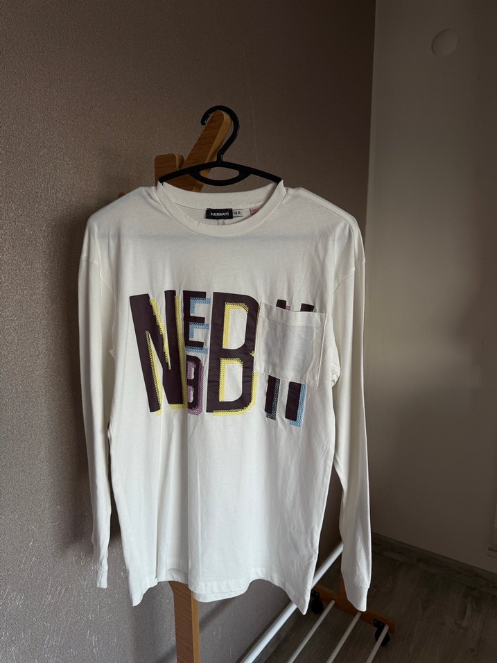 Beyaz  Uzun Kollu Baskılı Sweatshirt - Görsel 2