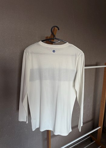 Erkek Beyaz Pamuklu Uzun Kollu Sweatshirt - Görsel 3