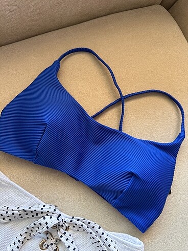 38 Beden Yüksek bel bikini altı çapraz askılığı bikini üstü