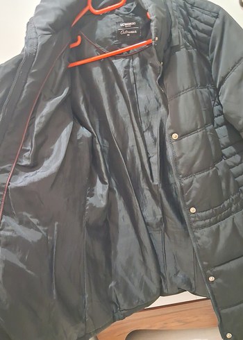 Düğmeli Siyah Kadın Midi Kışlık Mont - Görsel 4