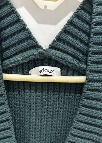 Addax Yeşil V Yakalı Örgü Kadın Süveter