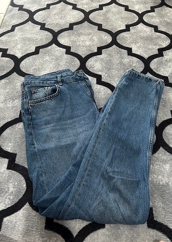 Mavi mom Kesim Kot Pantolon