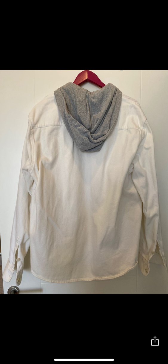 Erkek Beyaz Denim Uzun Kollu Gömlek - Görsel 3