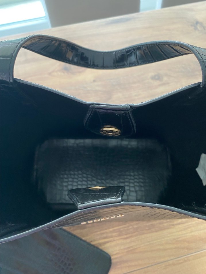 Beymen Siyah Deri Yılan Desenli Kadın Çanta - Görsel 2