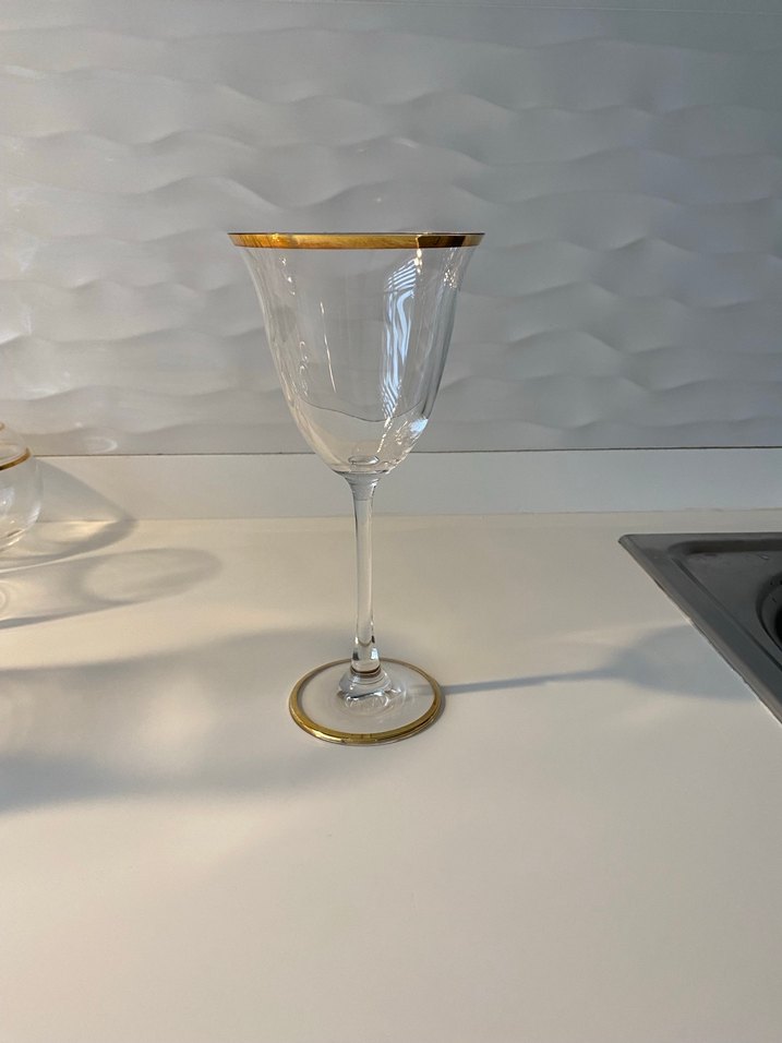 Altın Kenarlı Cam Bardak ve Sürahi Seti - Görsel 2