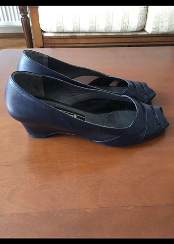 Lacivert Kadın Dolgu Topuklu Ayakkabı - Görsel 2