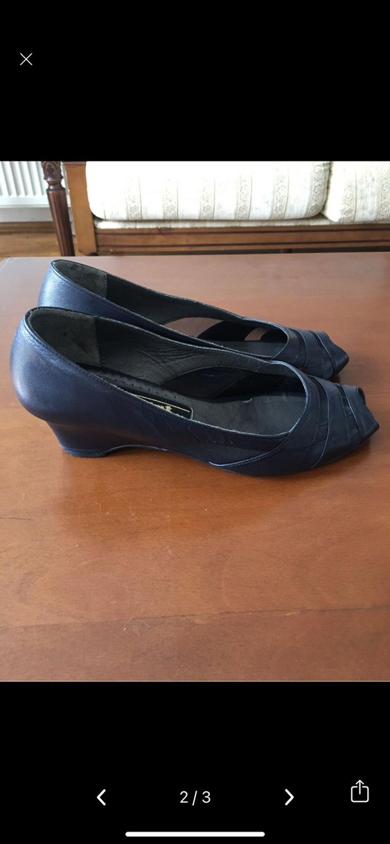 Lacivert Kadın Dolgu Topuklu Ayakkabı - Görsel 2