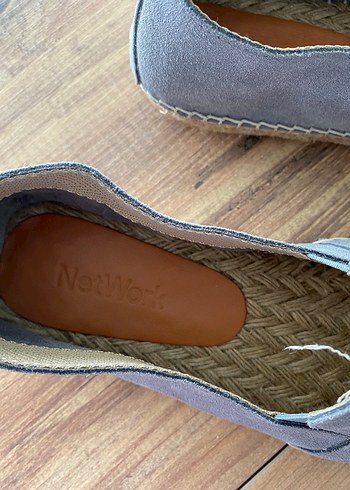 Gri Süet Kadın Espadril Stiletto Topuklu - Görsel 2